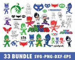 disney pj masks svg bundle files for cricut, silhouette, disney pj masks svg, disney pj masks svg files