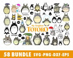 my neighbor totoro svg bundle files for cricut, silhouette, my neighbor totoro svg, my neighbor totoro svg files