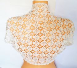 wedding lace bolero shrug white hand crocheted bridal bolero jacket short sleeve wedding lace cardigan evening bolero