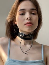 genuine leather choker, women's choker, leather choker, woman leather necklace, leather collar