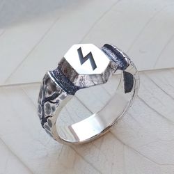 sowilo rune.sowulo rune.runic ring.ring viking.rune ring.rune jewelry.asatru.runic alphabet.runes.elder futhark runes.