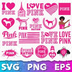 pink logo svg, love pink svg, victoria secret svg, pink logo for cricut, pink nation logo png