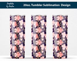 seamless pink watercolor clover tumbler wrap