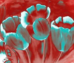 turquoise tulips/oil painting/digital download print