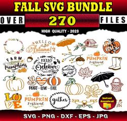 270 Fall Svg Autumn Svg Thanksgiving Svg - SVG, PNG, DXF, EPS, PDF Files For Print And Cricut