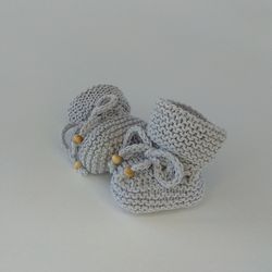 knitted baby booties, cute newborn shoes, cotton new baby socks, cozy newborn booty