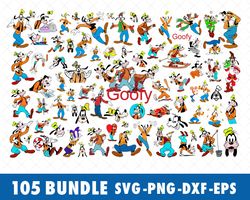 disney goofy dog svg bundle files for cricut, silhouette, disney goofy svg, disney goofy svg files, disney goofy svg bun