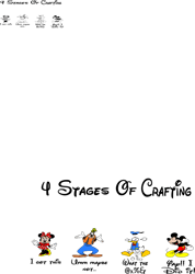 4 stages of crafting mickey and friends cricut- svg png