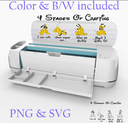 4 stages of crafting pluto  cricut- svg png