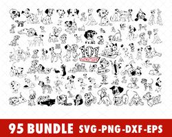 disney 101 dalmatians svg bundle files for cricut, silhouette, 101 dalmatians dog svg, 101 dalmatians svg files