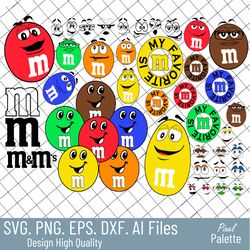 m and ms faces svg bundle, m and m svg, mm logo svg
