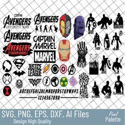avengers heroes svg, png, heroes svg, all team heroes, cricut, cut file, instant download