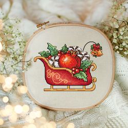 sleigh cross stitch pattern christmas cross stitch pattern christmas ornament cross stitch xmas cross stitch pattern pdf