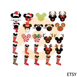 christmas disney mickey minnie bundle svg disney cutting files