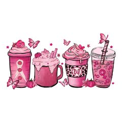 Breast Cancer Pink Coffee  Png, Breast Cancer Png