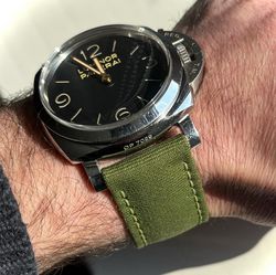 canvas rolled green strap