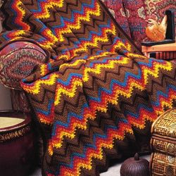 southwest ripple afghan vintage crochet pattern 193