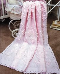 pretty popcorns afghan vintage crochet pattern 200