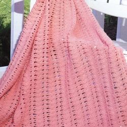 lace shells afghan vintage crochet pattern 204