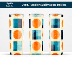 seamless orange blue geometric retro tumbler wrap