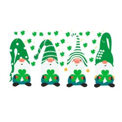 st patrick's day gnomes four leaf clover svg cutting files