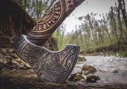 axe, custom gift hand forged carbon steel viking axe with ash wood shaft, wedding gift, axes best birthday&anniversary