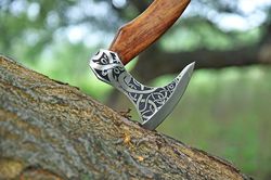 axe, custom gift hand forged carbon steel viking axe with ash wood shaft, wedding gift, axes best birthday&anniversary