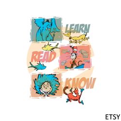 dr seuss learn read know funny cat in the hat svg cutting files