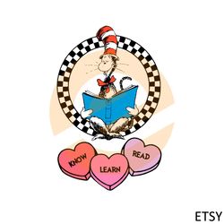 dr seuss know learn read cat in the hat svg cutting files