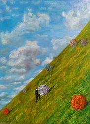 painting surrealism original artwork 23*31 inch fantasy art landscape oil painting