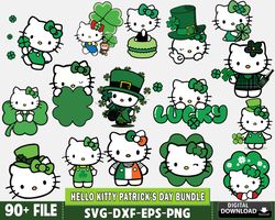 90 file hello-kitty patrick's day svg, hello-kitty patrick bundle svg, for cricut, digital, file cut, instant download