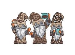 embroidery coffee gnomes - embroidery design