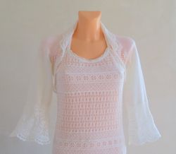 wedding lace bolero shrug hand knit bridal lace bolero crochet wedding lace cardigan white evening bolero long sleeves