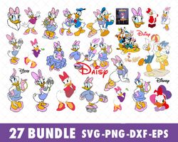 disney daisy duck svg bundle files for cricut, silhouette, disney daisy duck svg, disney daisy duck svg files