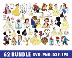 disney beauty and the beast svg bundle files for cricut, silhouette, beauty and the beast disney svg