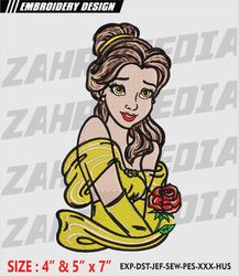 princess , machine embroidery design, files, instant download