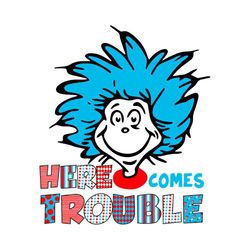 thing 1 things 2 here comes trouble svg graphic designs files