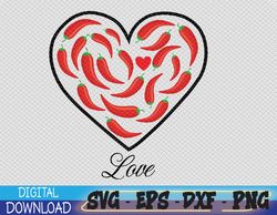 Heart of Peppers Svg, Eps, Png, Dxf, Digital Download