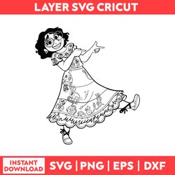 mirabela ecanto sharion coloring svg, disney encanto svg, encanto silhouete svg, encanto svg, png, eps, dxf digital file