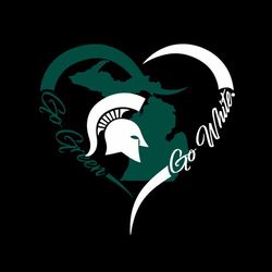 spartan strong go green heart michigan state university svg