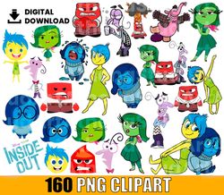 160 inside out clipart, inside out png, inside out birthday, inside out alphabet svg file cut digital download