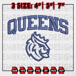 queens university royals embroidery file, ncaa d1 teams embroidery designs, queens nc, machine embroidery pattern