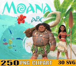 250 moana digital, moana png clipart, moana png, moana bundle png digital download