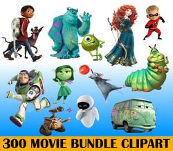 200 movie bundle clipart, up png, toy story png, coco png, cars printable incredibles png digital download