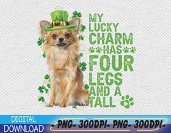Long Haired Tan Chihuahua Green Hat Charm St.Patrick's Day Svg, Eps, Png, Dxf, Digital Download