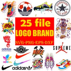 25 Logo Brand Bundle Svg, Fashion Brand Svg, Famous Brand Svg, Silhouette Svg Files