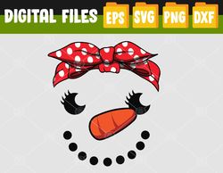 Cutest Snowman Face Christmas Xmas Svg, Eps, Png, Dxf, Digital Download