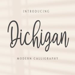 dichigan – modern calligraphy script trending fonts - digital font
