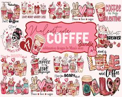 17 valentine coffee skeleton png bundle, valentine coffee png, valentine drinks png, latte drink png, coffee lover, vale
