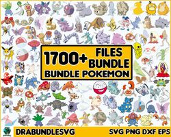 1700 pokemon svg, pokemon characters, pokemon layered svg, pikachu svg, pokemon bundle svg, cut files, pokemon vector, c